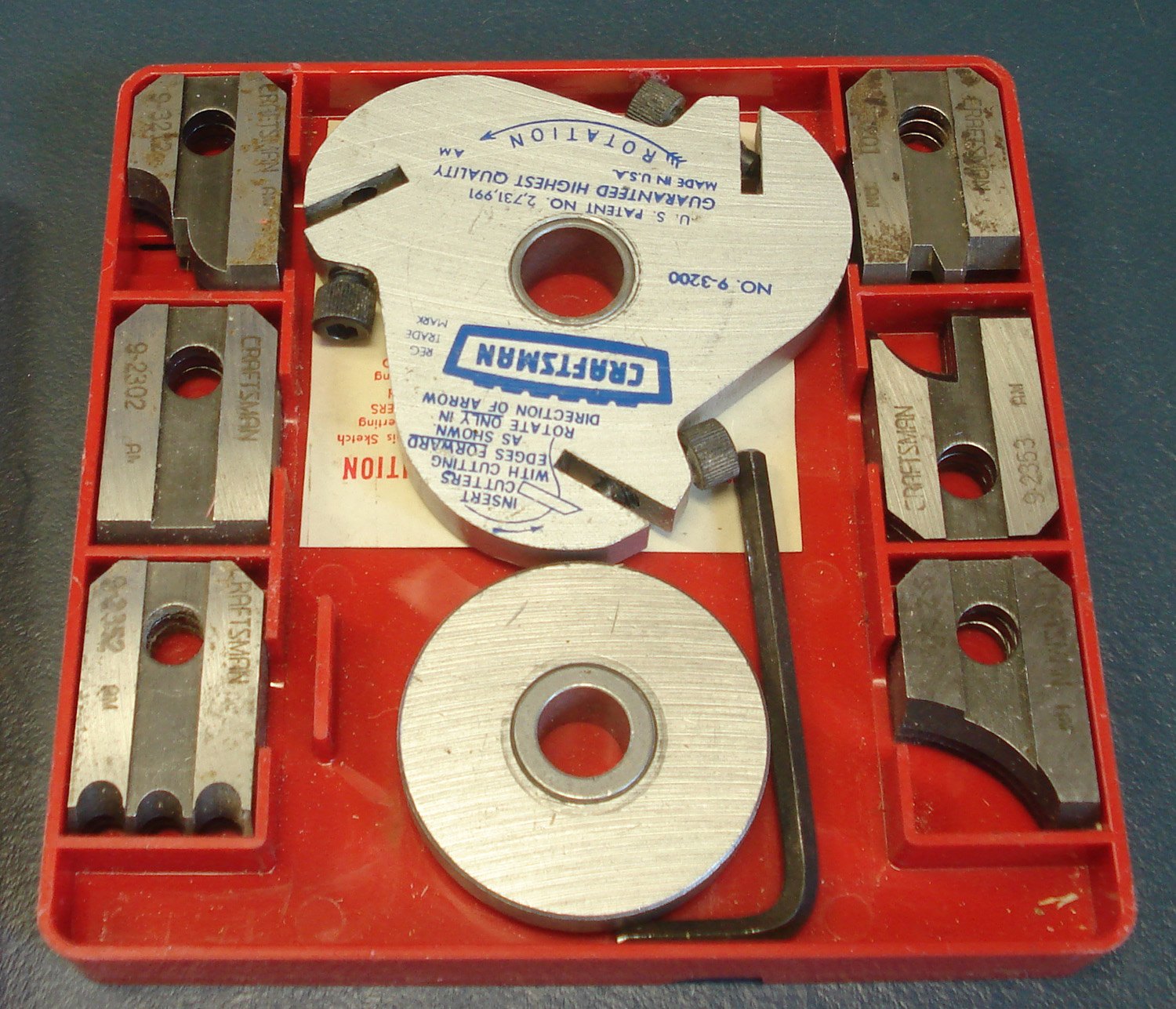 Craftsman 93221 Table & Radial Arm Saw Molding Cutter Set Made in USA