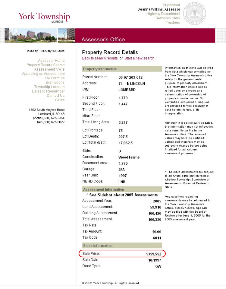 York Township Assessors office